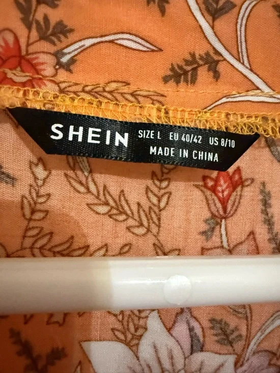 Boho Mini Dress Rust Floral Paisley Cottagecore Western Festival Summer Large - Picture 8 of 11